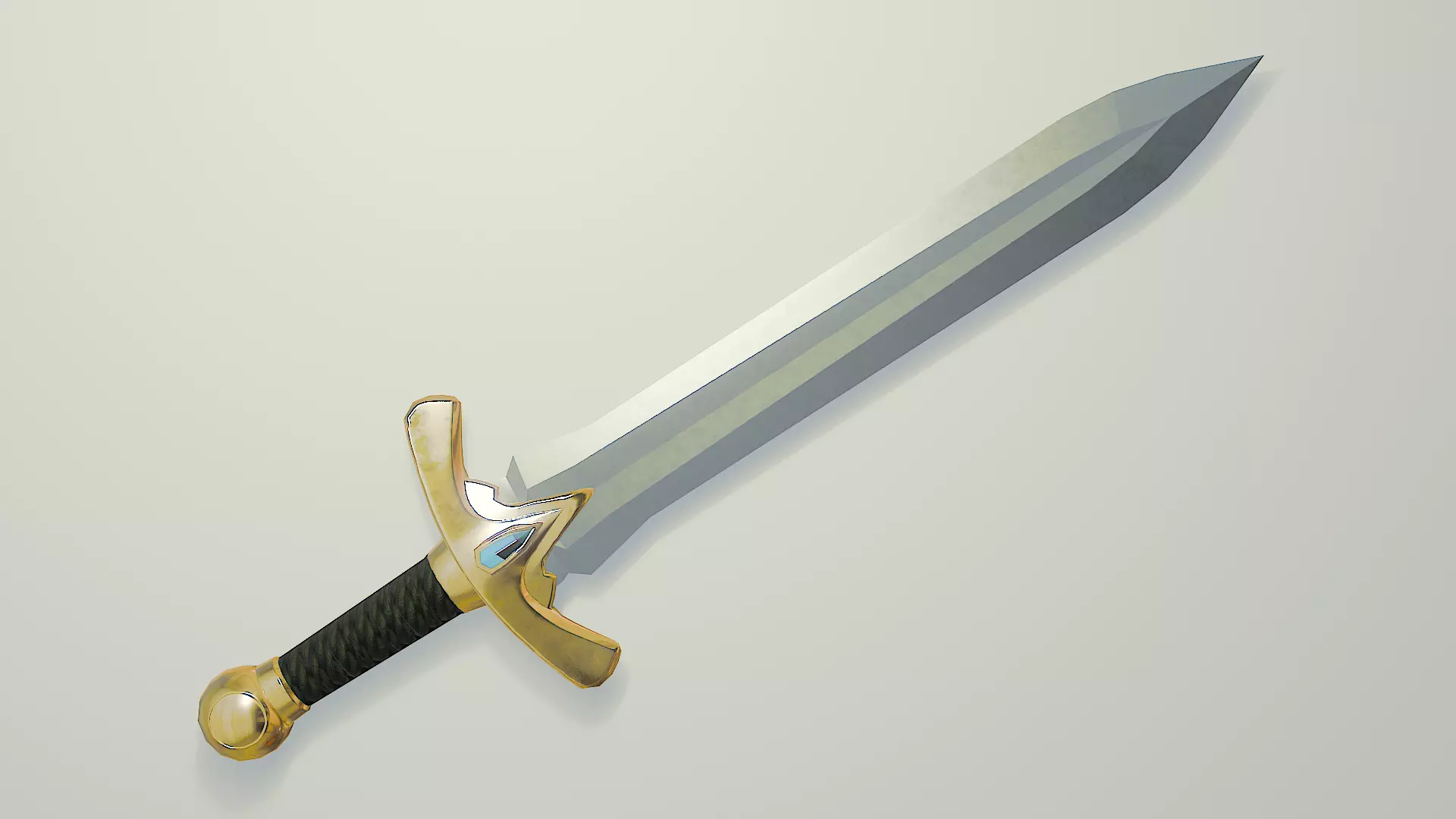 Stylized Low Poly Sword Game Weapon Low-poly 3D model_2