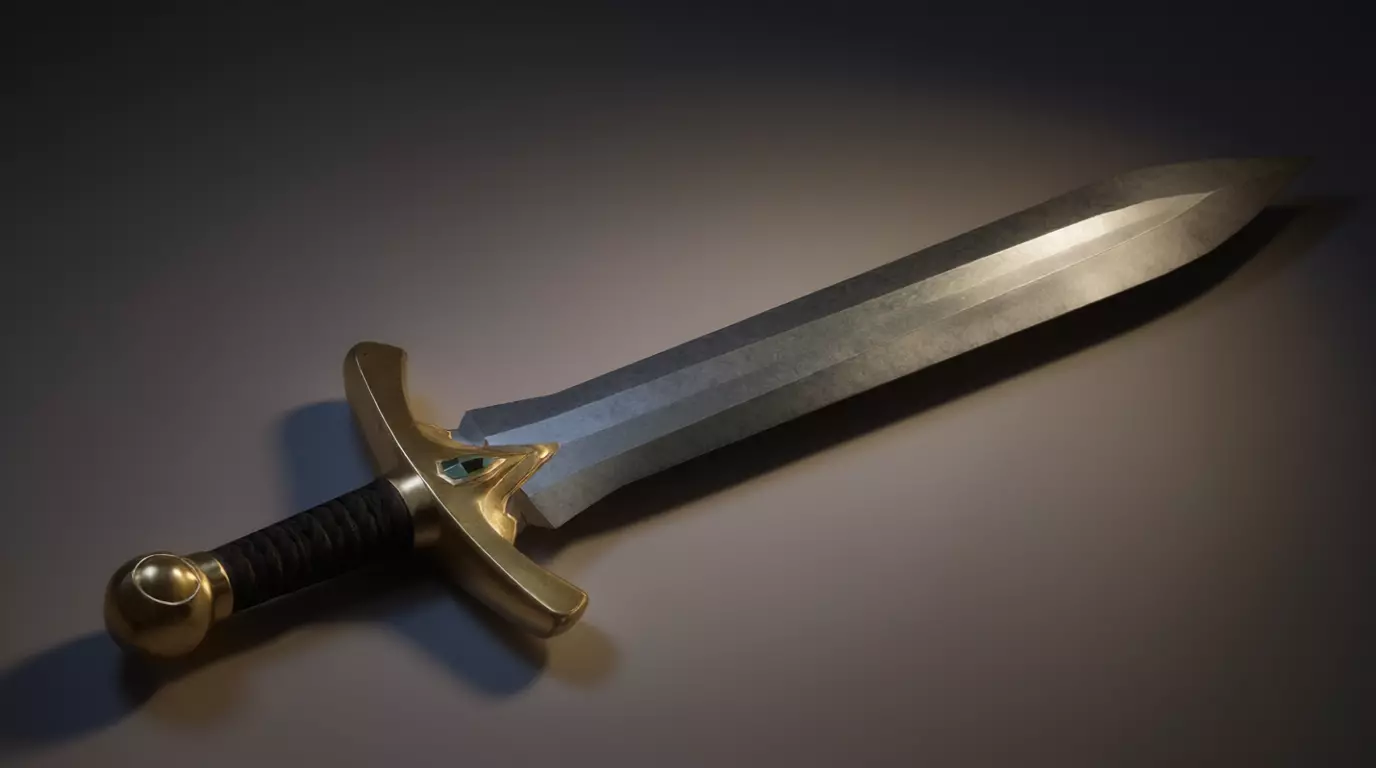 Stylized Low Poly Sword Game Weapon Low-poly 3D model_0