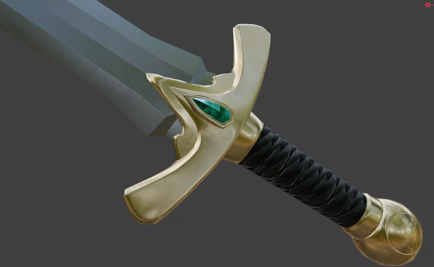 Stylized Low Poly Sword Game Weapon Low-poly 3D model_12