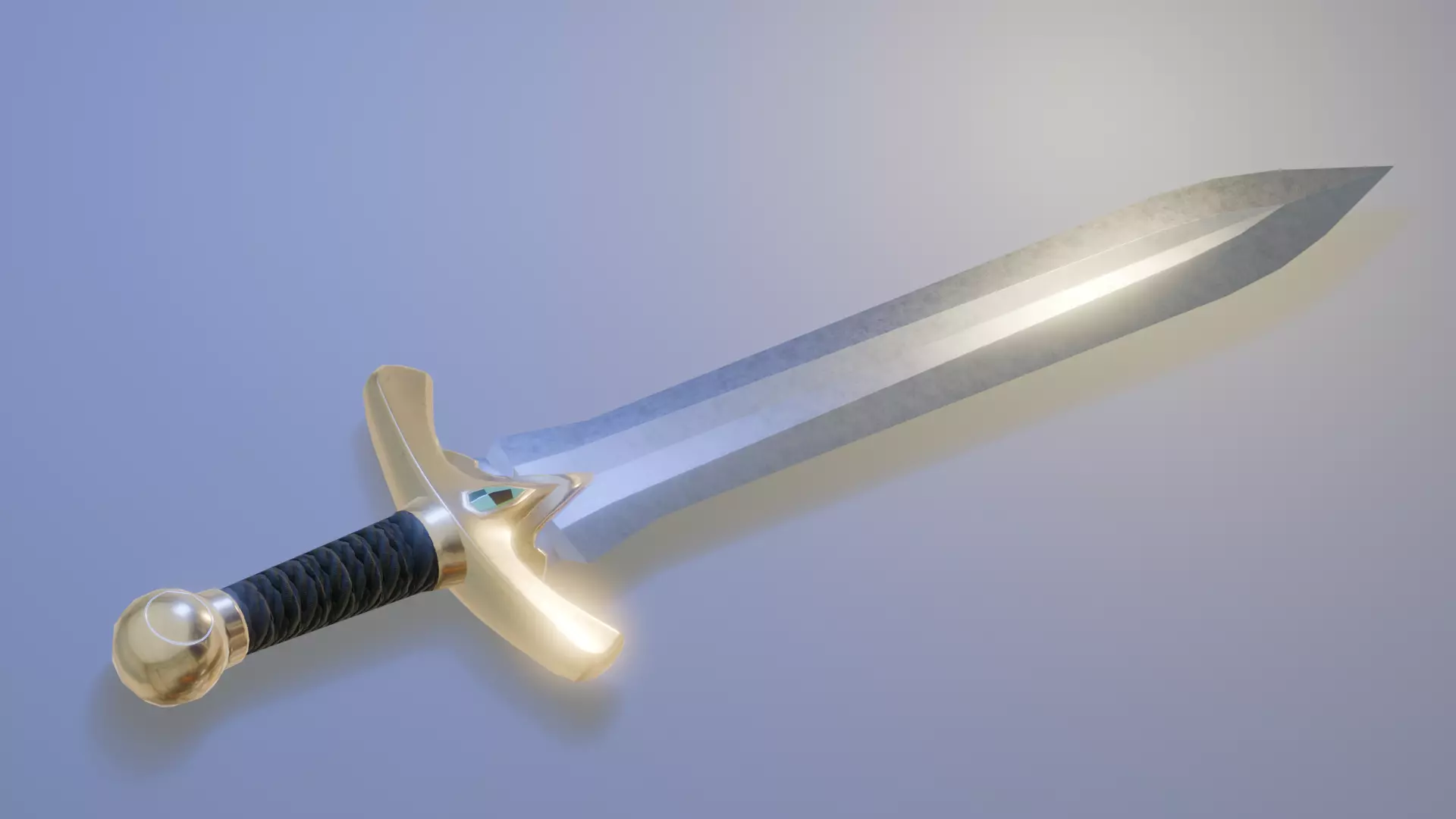 Stylized Low Poly Sword Game Weapon Low-poly 3D model_3