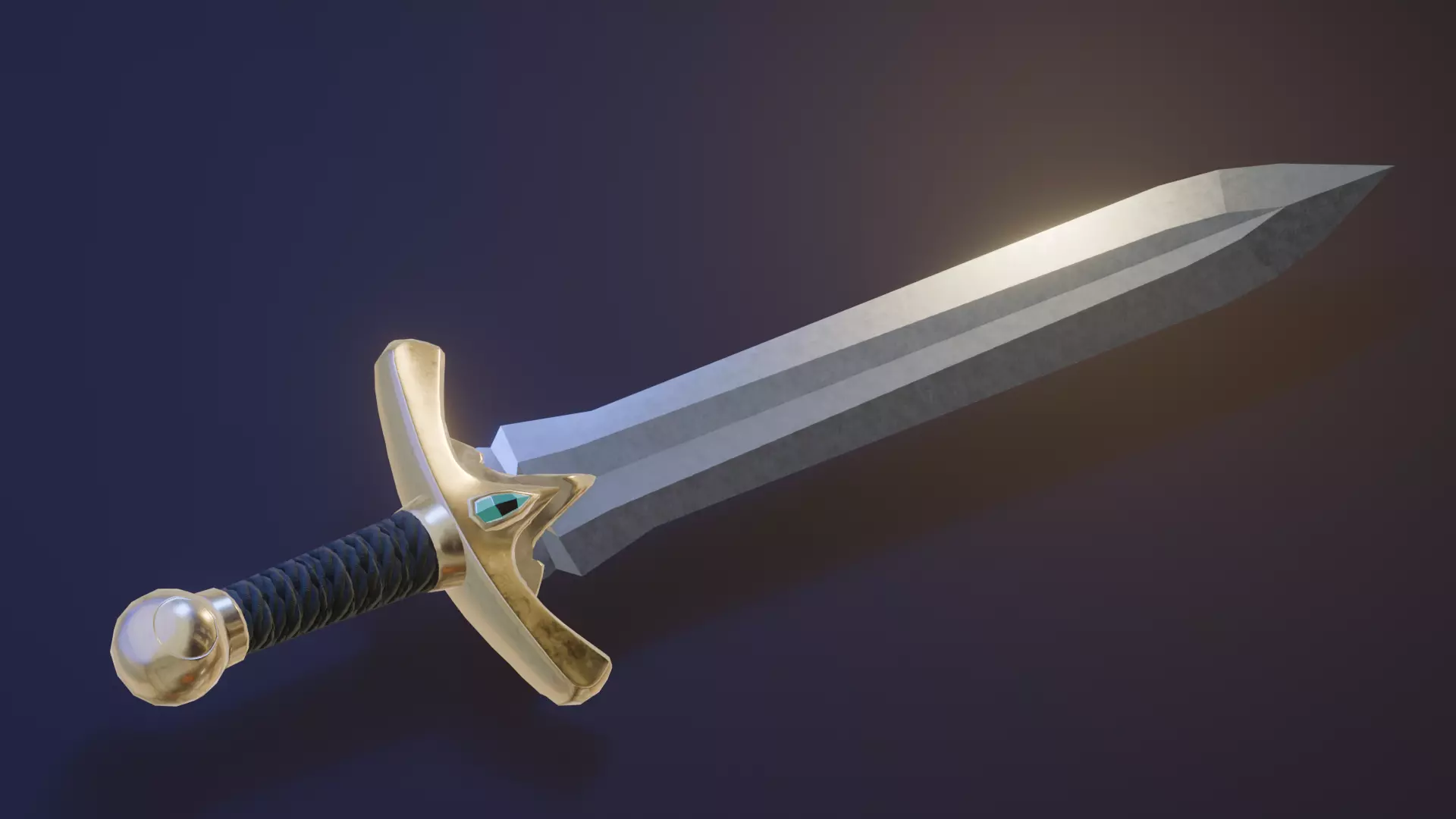 Stylized Low Poly Sword Game Weapon Low-poly 3D model_4