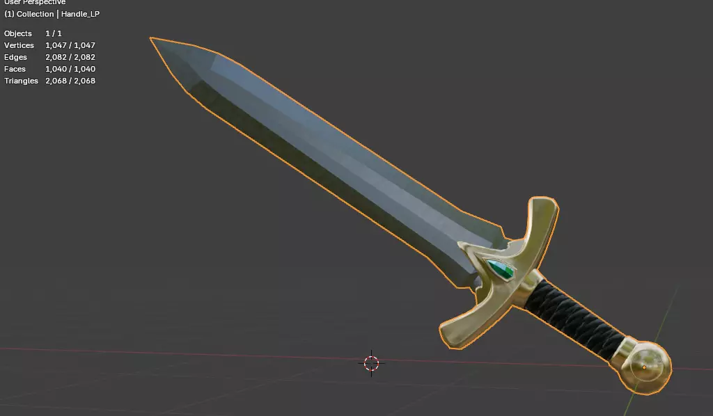 Stylized Low Poly Sword Game Weapon Low-poly 3D model_13