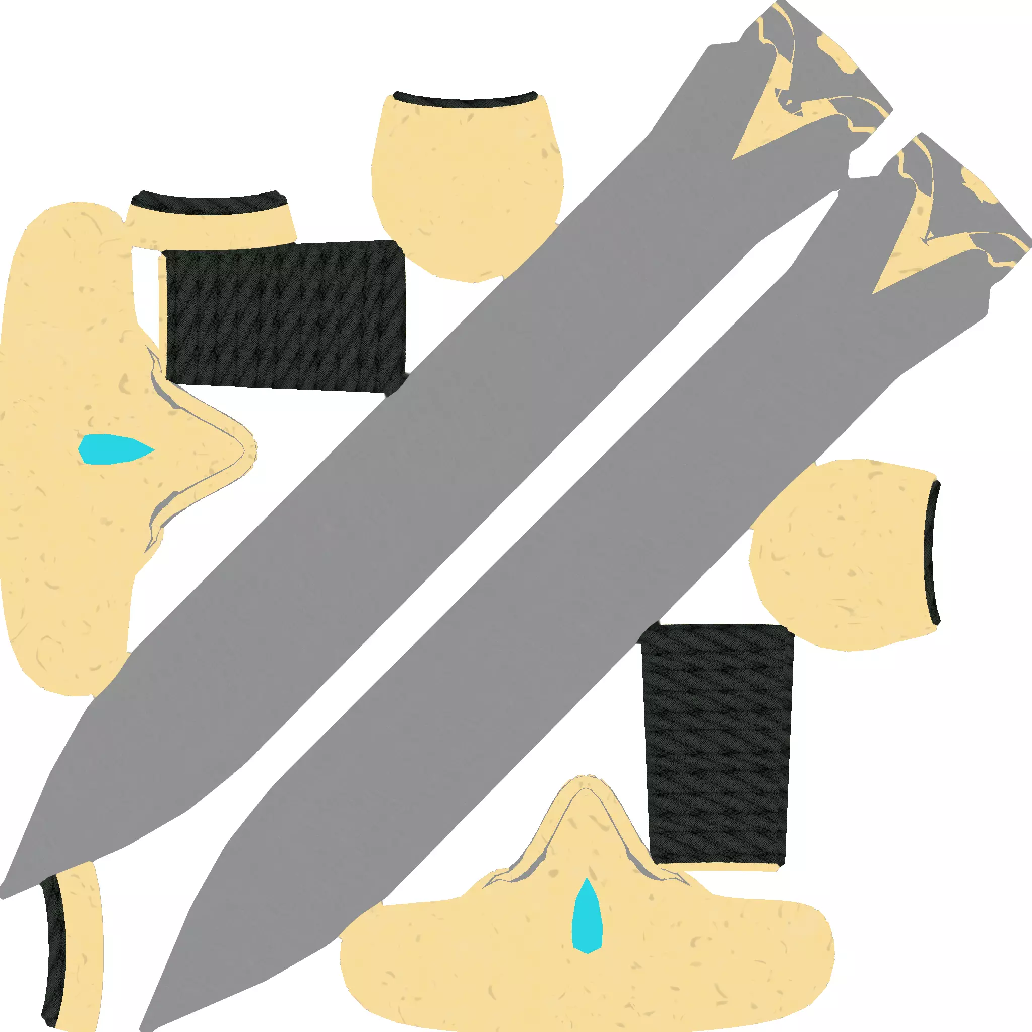 Stylized Low Poly Sword Game Weapon Low-poly 3D model_8