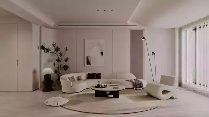 Modern living room dining room interior scenes 172