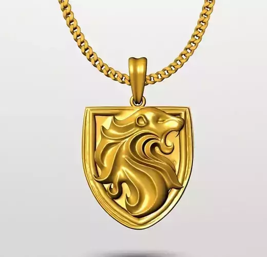 Shield Pendant STL 3D Model for Jewelry - One Inch Pendant