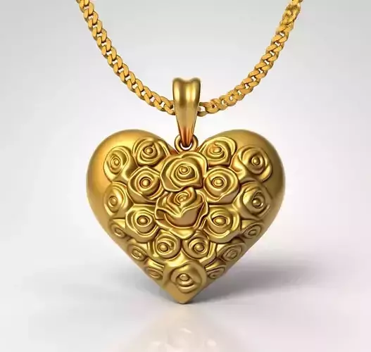 Heart Pendant STL 3D Model for Jewelry - One Inch Pendant