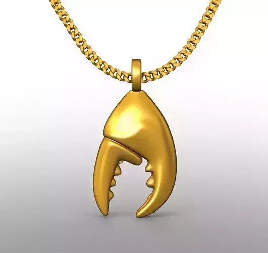 Lobster Claw Pendant STL 3D Model for Jewelry - One Inch Pendant