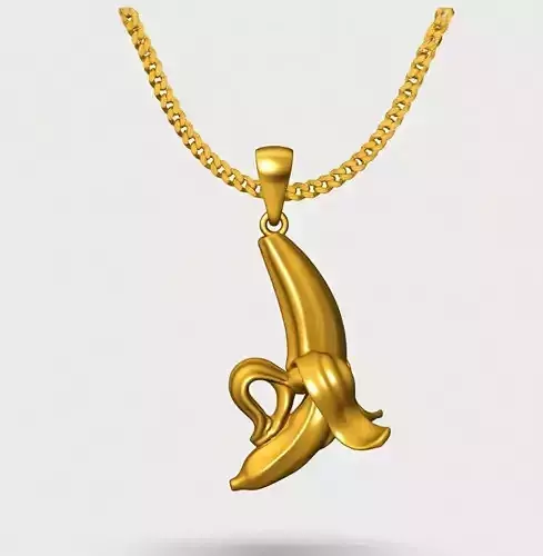 Banana Pendant STL 3D Model Jewelry - One Inch Pendant