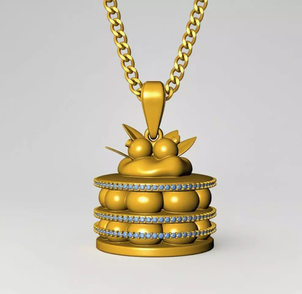 Cake Pendant STL 3D Model for Jewelry - One Inch Pendant 3D print model