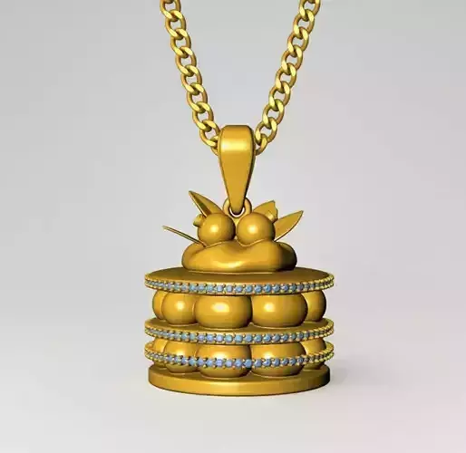 Cake Pendant STL 3D Model for Jewelry - One Inch Pendant