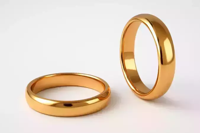 Gold Engagement Ring 3D Model  Womans Wedding Band 3D print model