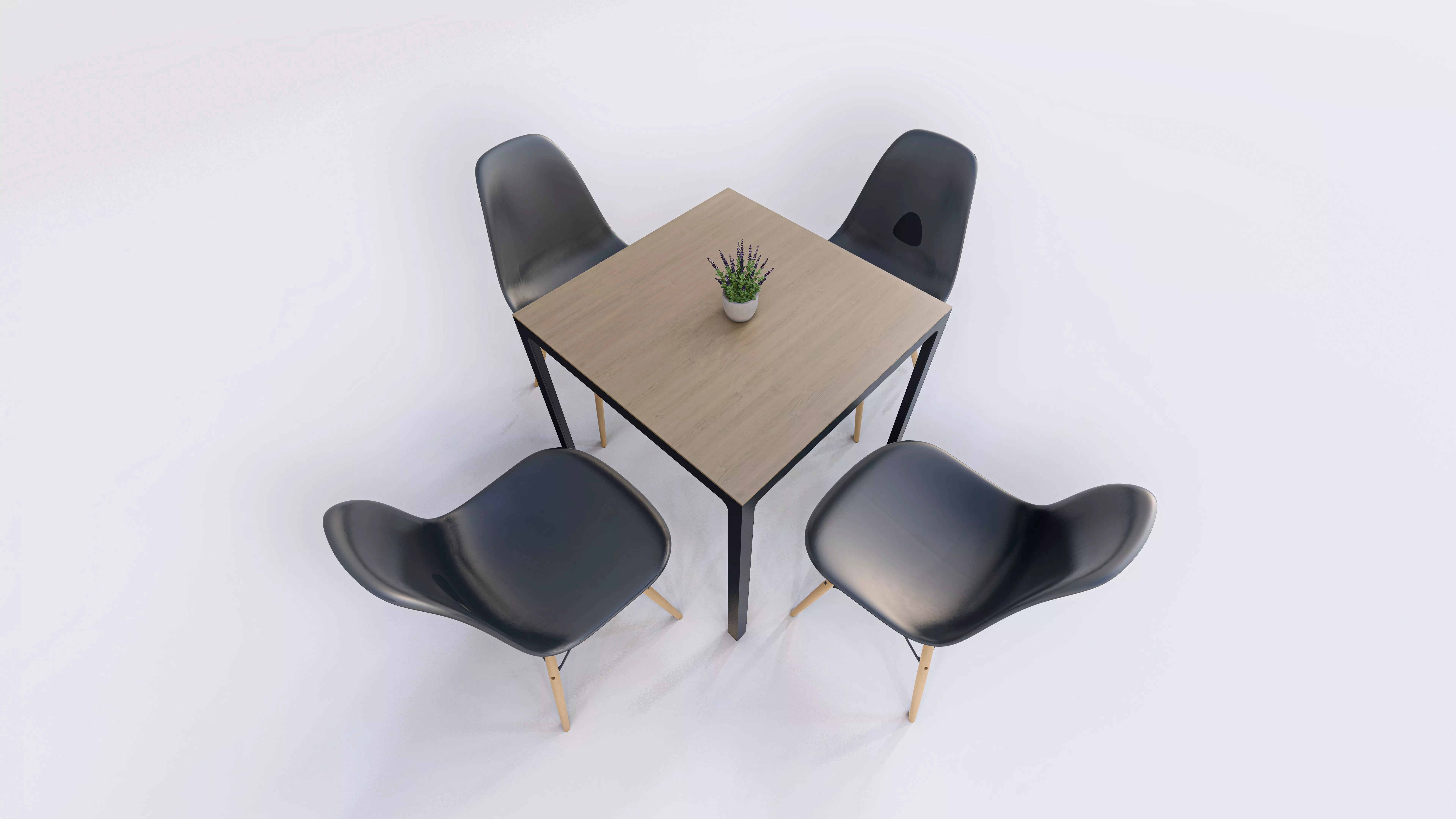 Modern Bistro Set with Eames-Style Chairs 3D model_8