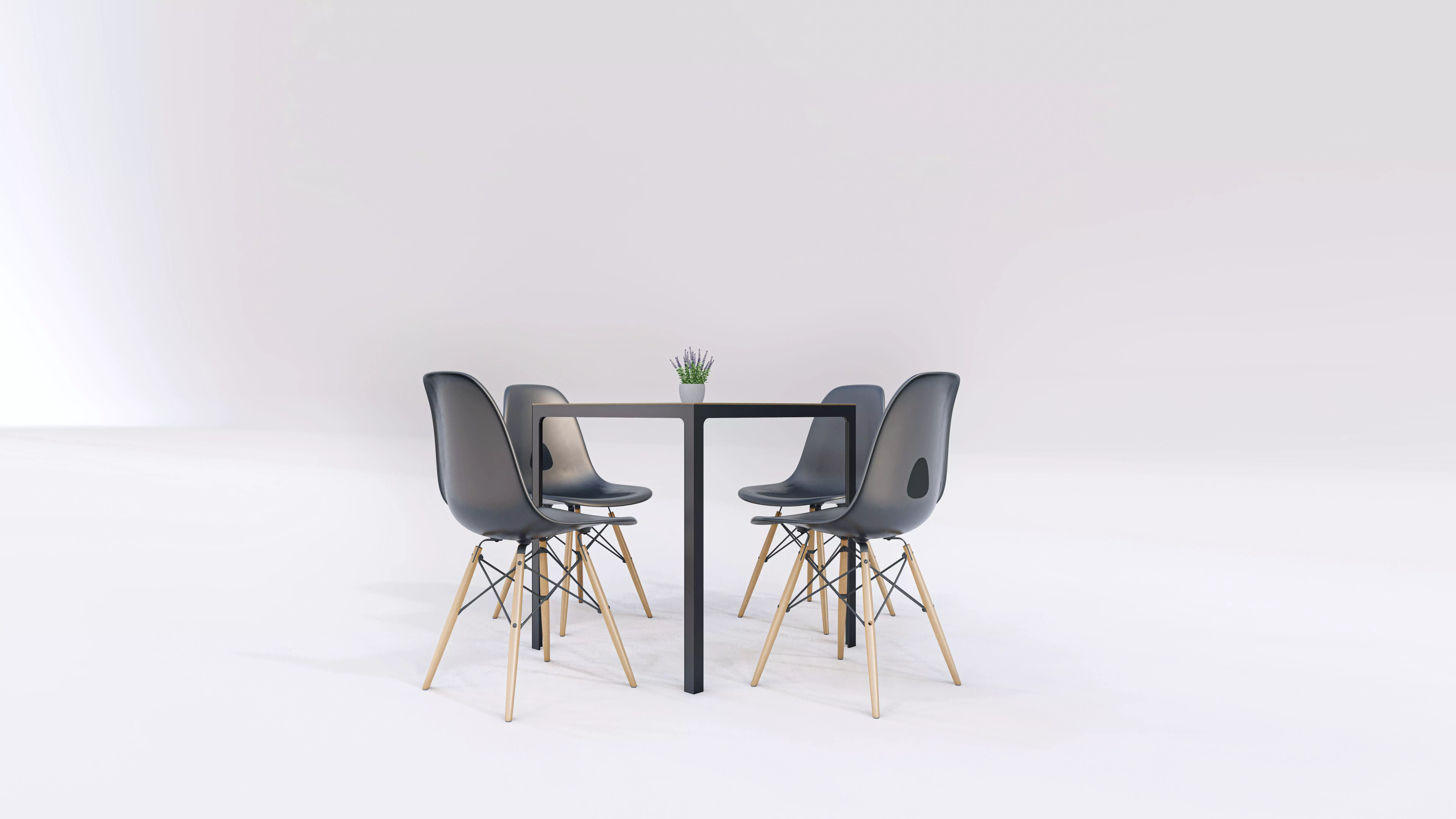 Modern Bistro Set with Eames-Style Chairs 3D model_4