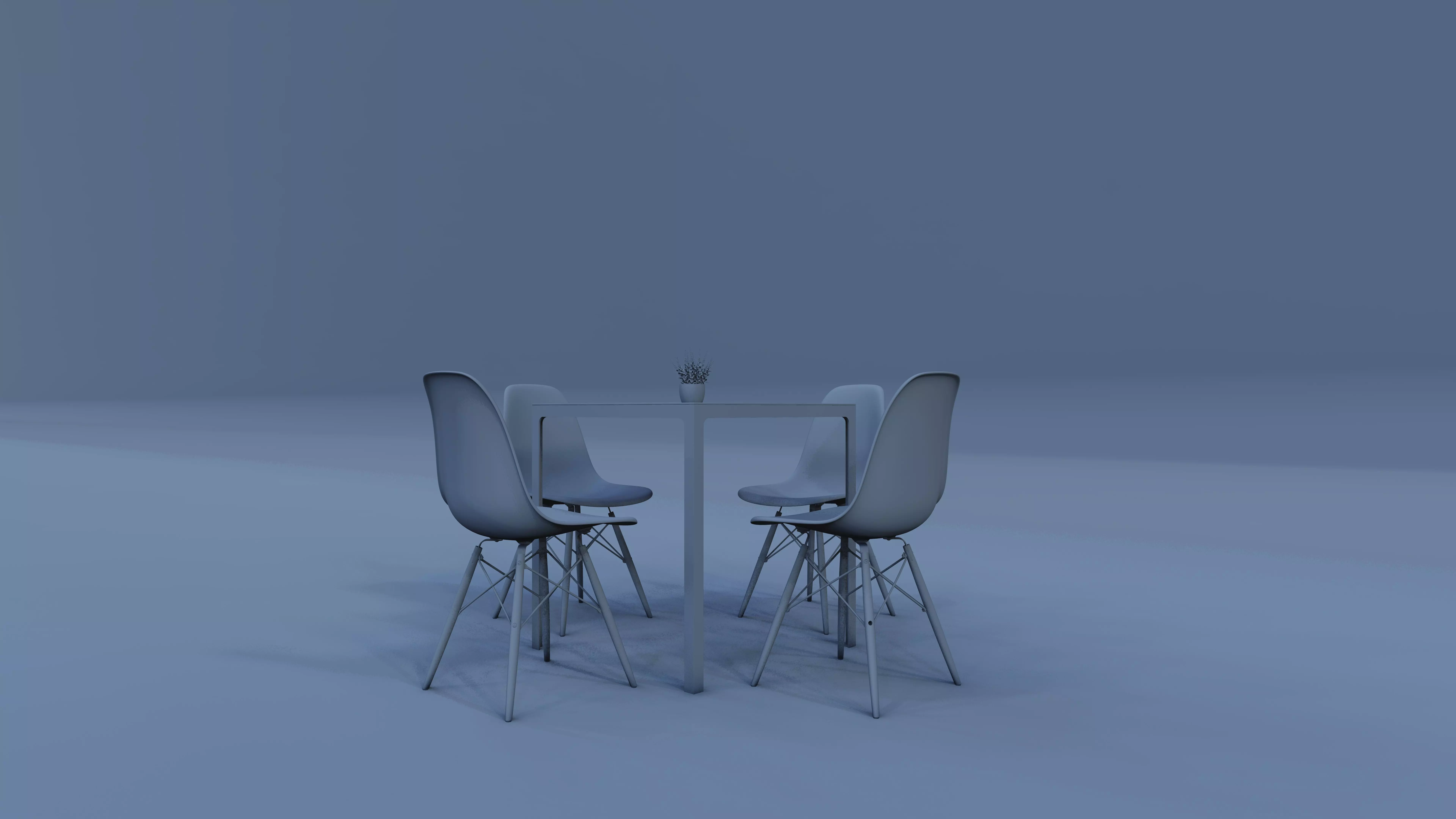 Modern Bistro Set with Eames-Style Chairs 3D model_5