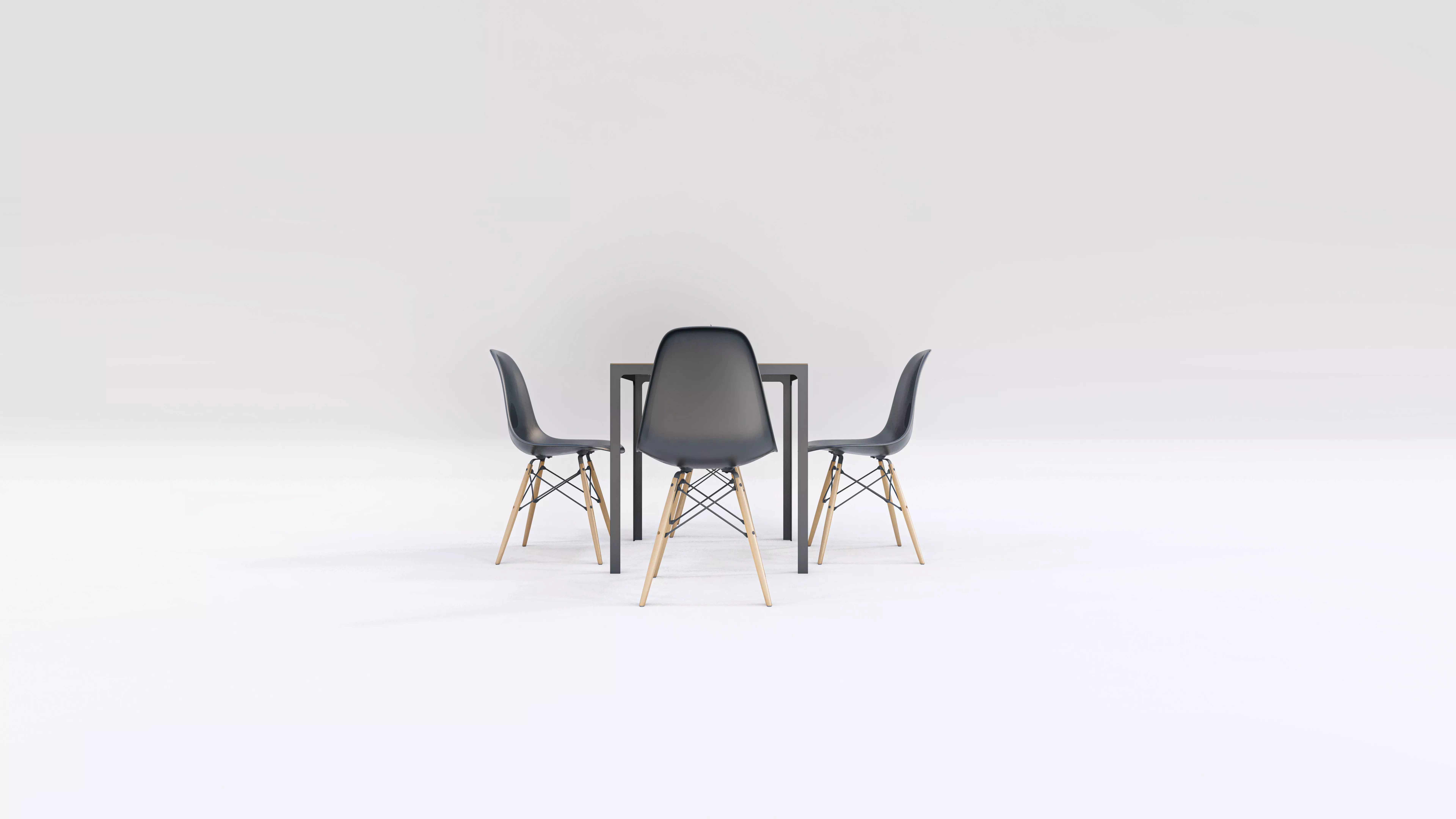 Modern Bistro Set with Eames-Style Chairs 3D model_10