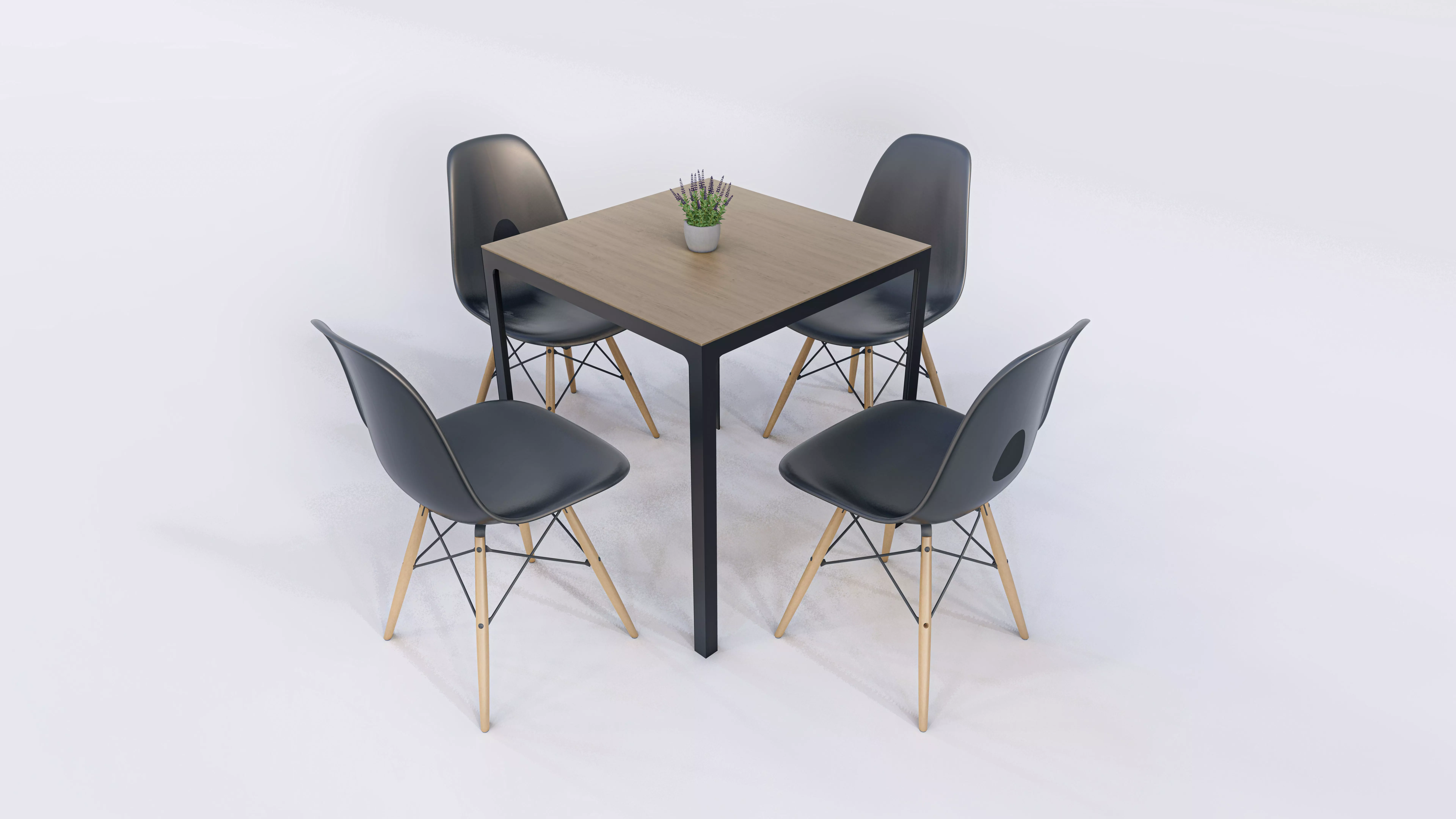 Modern Bistro Set with Eames-Style Chairs 3D model_0