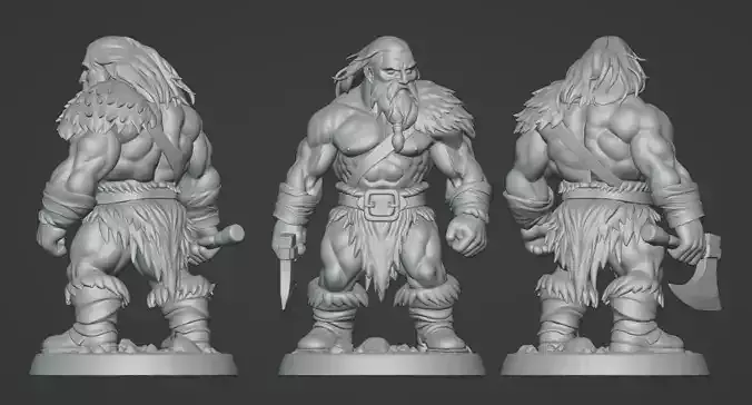 DND Hero Barbarian Destroyer Greataxe Print Ready 3D print model