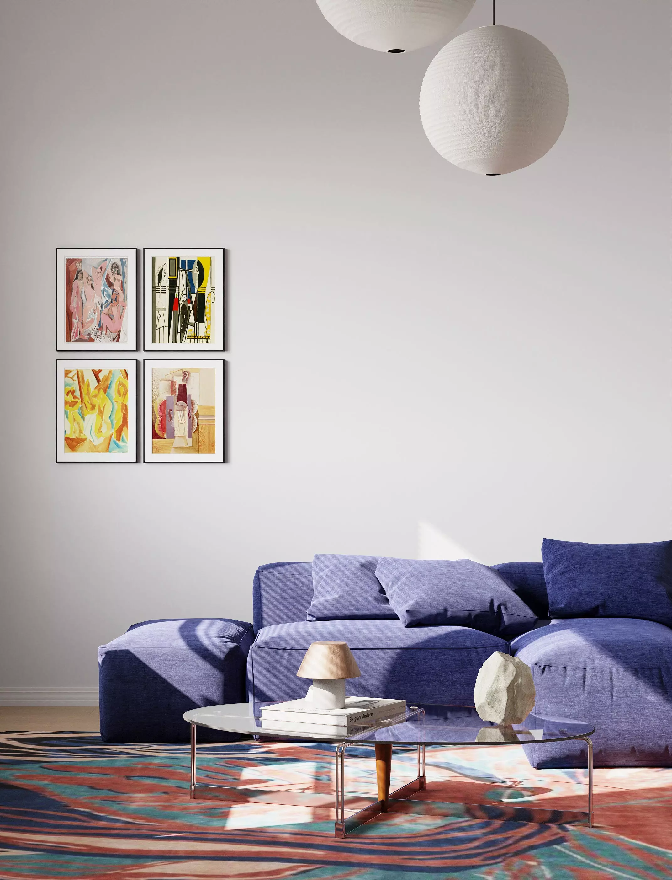 Eclectic living and dining room interior 3D model_3