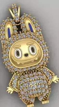 2 Labubu  diamond pendant 3D print model