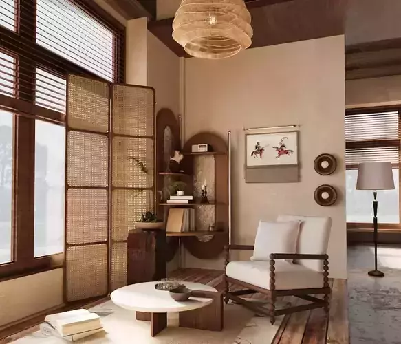 Japanese Wabi-Sabi Leisure Room 3D model