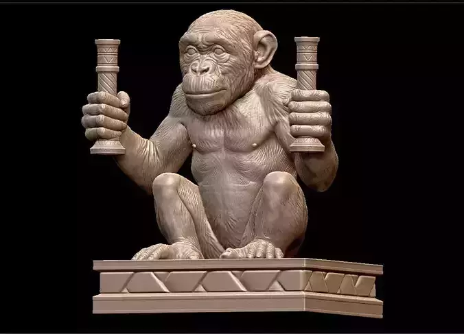 Chimpanzee Monkey  Statue Modular