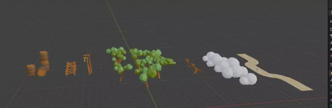 Low-Poly Game Asset Pack Trees Clouds Props and Environment Low-poly 3D model_0
