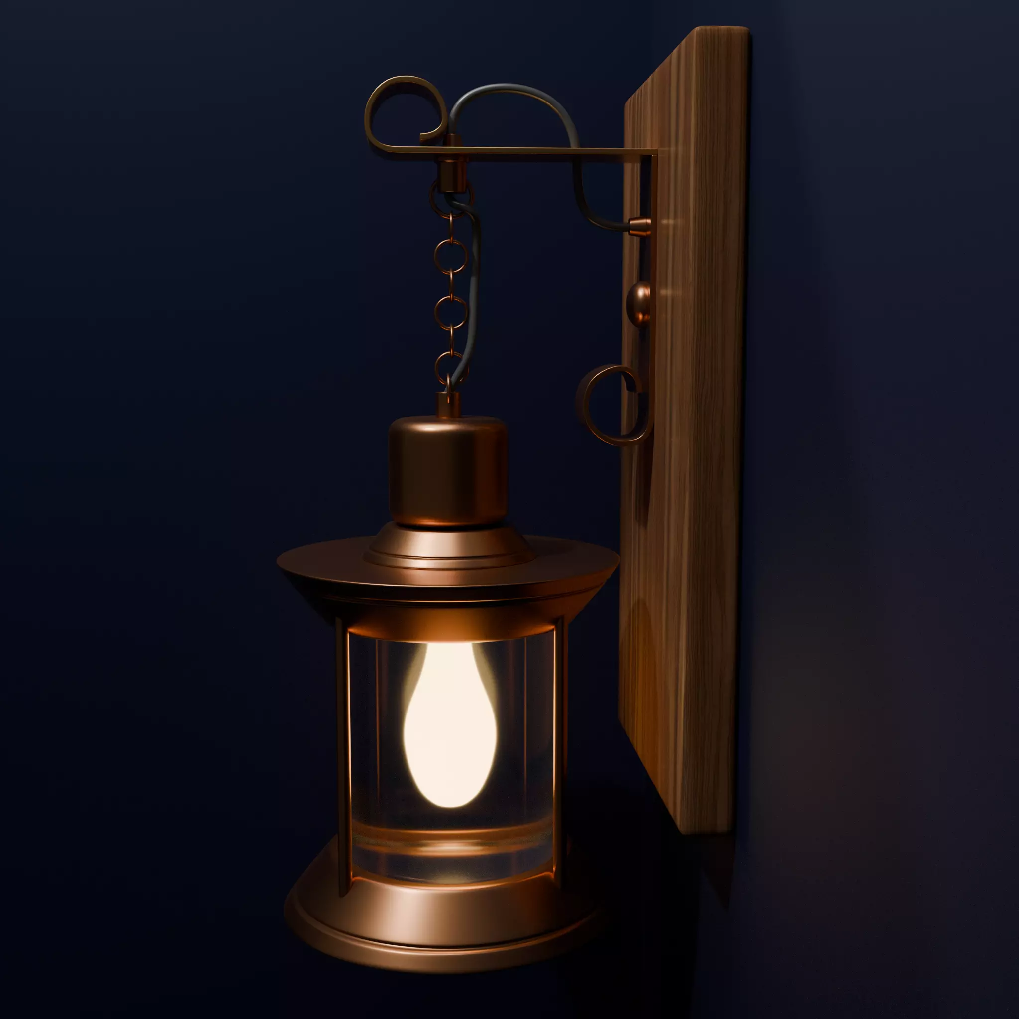 3D simple stylized wall lamp 3D model_3