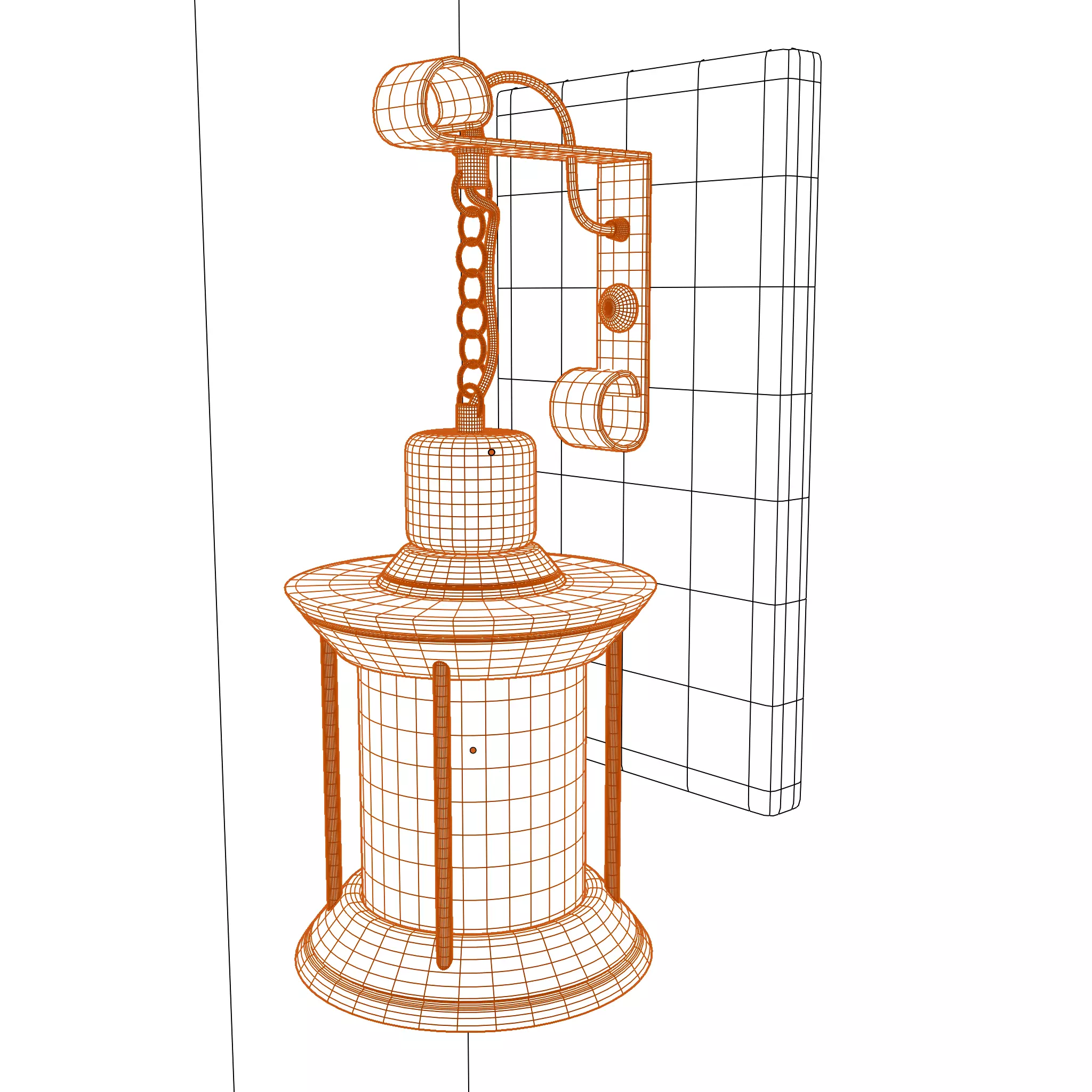3D simple stylized wall lamp 3D model_1