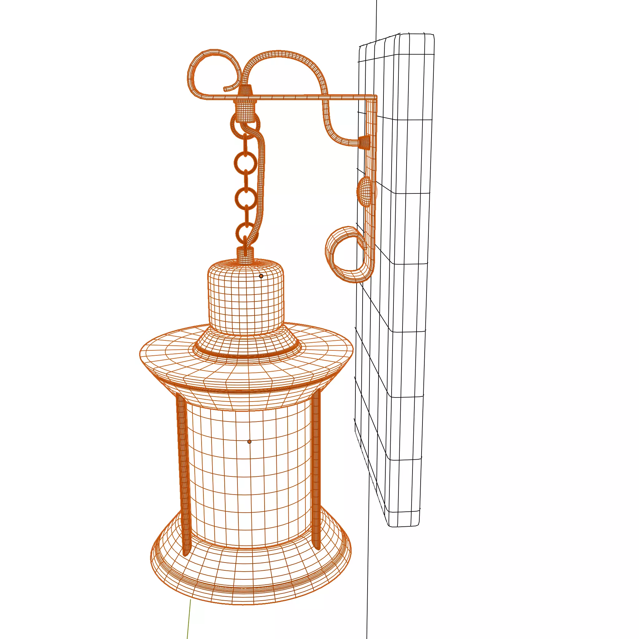 3D simple stylized wall lamp 3D model_2