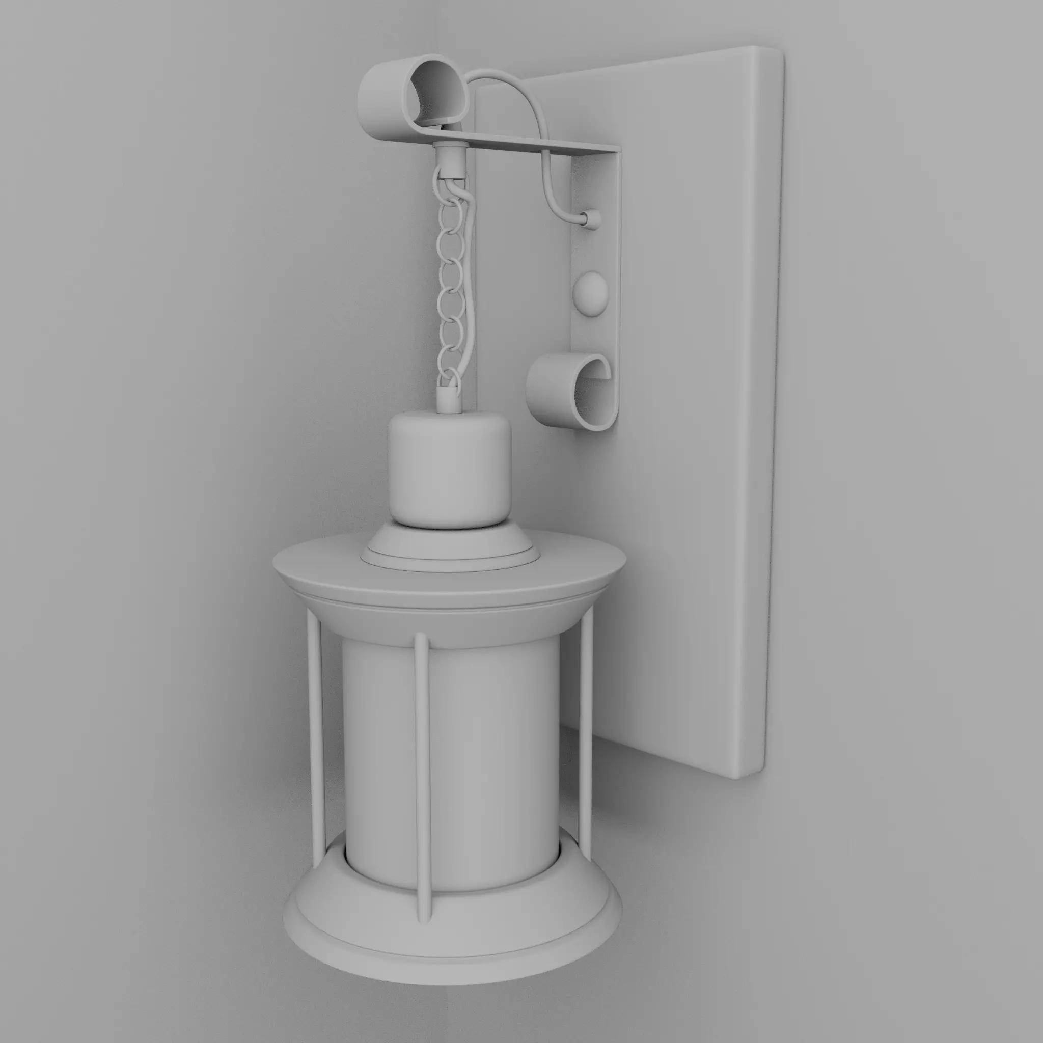 3D simple stylized wall lamp 3D model_9