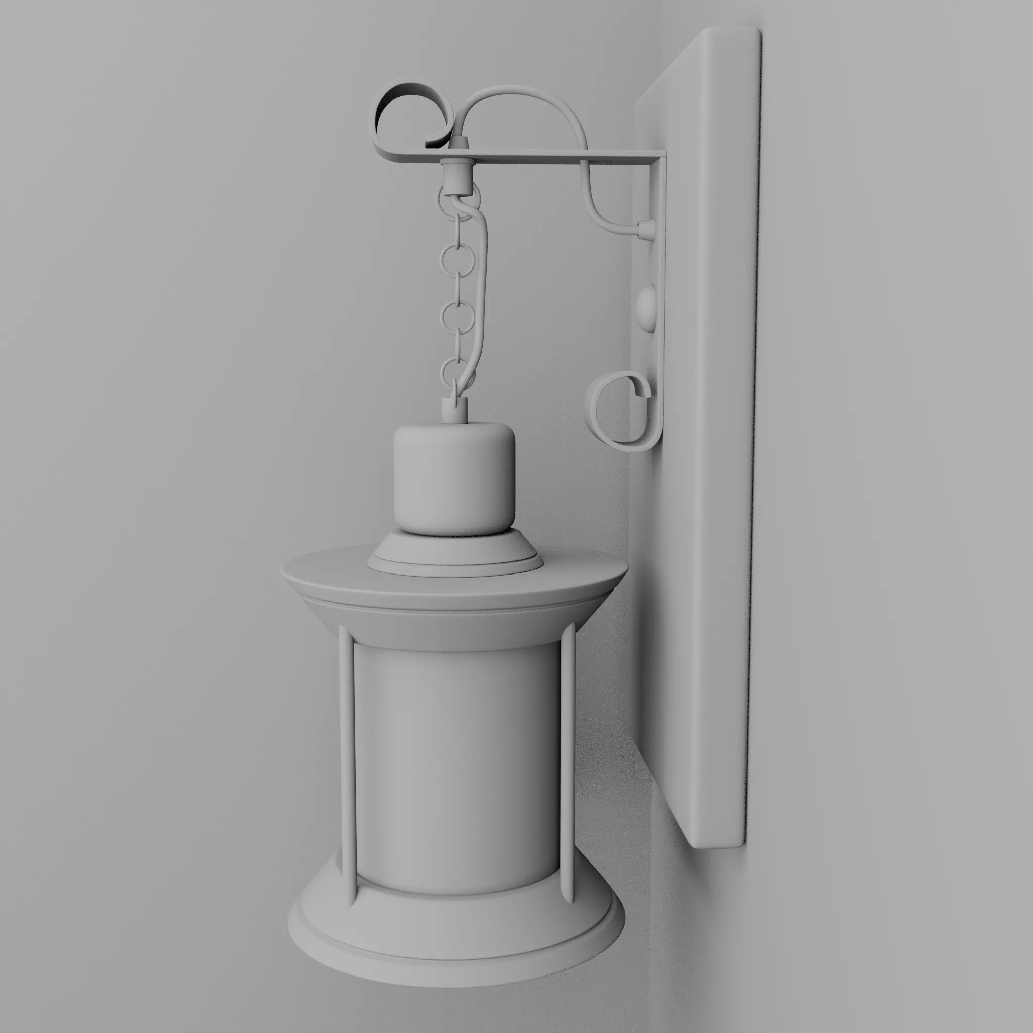 3D simple stylized wall lamp 3D model_7