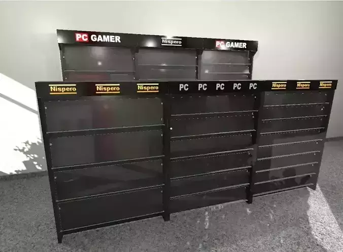 Magazine and Video Game Shelves 3D Model