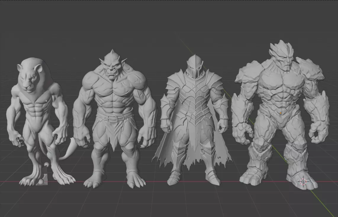 Ultimate Medieval Fantasy Character Pack  Free low-poly 3D model_6