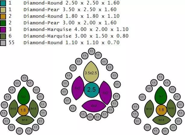 Pear half set 3D print model_1