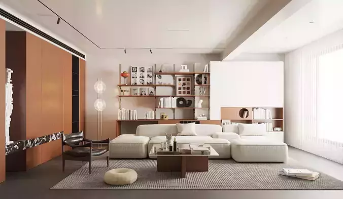 Modern Minimalist Mixed-style Living Room