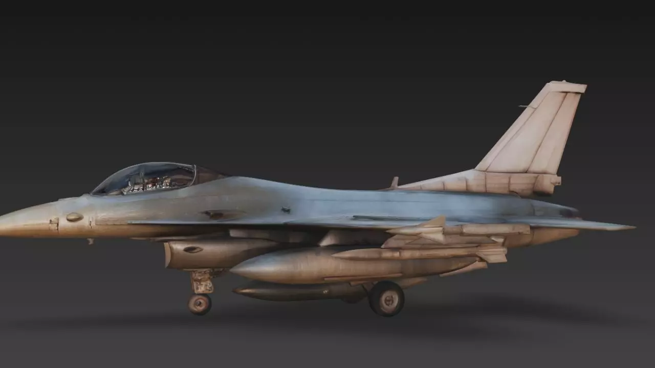 F-16 Fighting Falcon Ultra Realistic 3D Model Low-poly 3D model_4