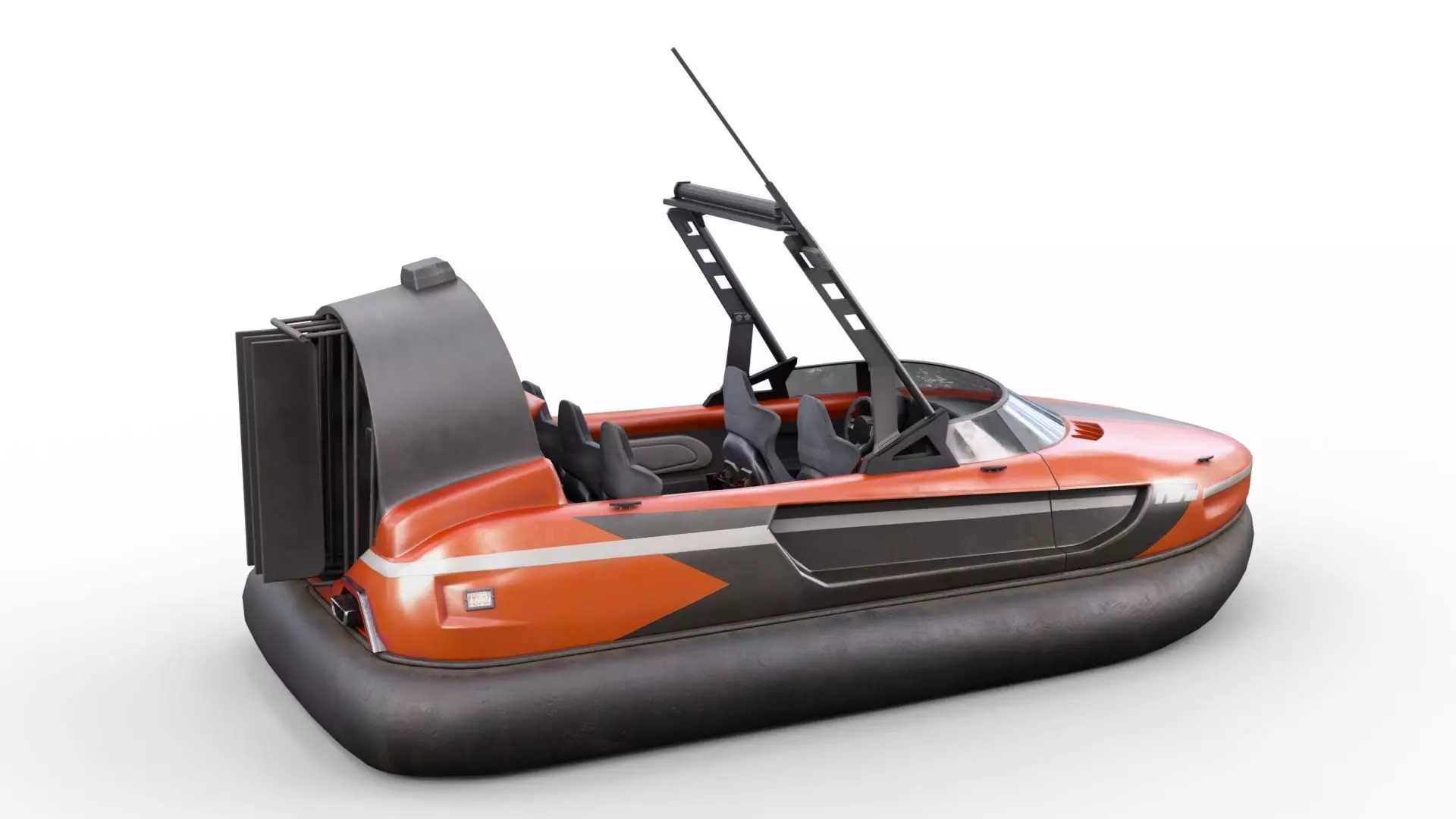 hovercraft Low-poly 3D model_4