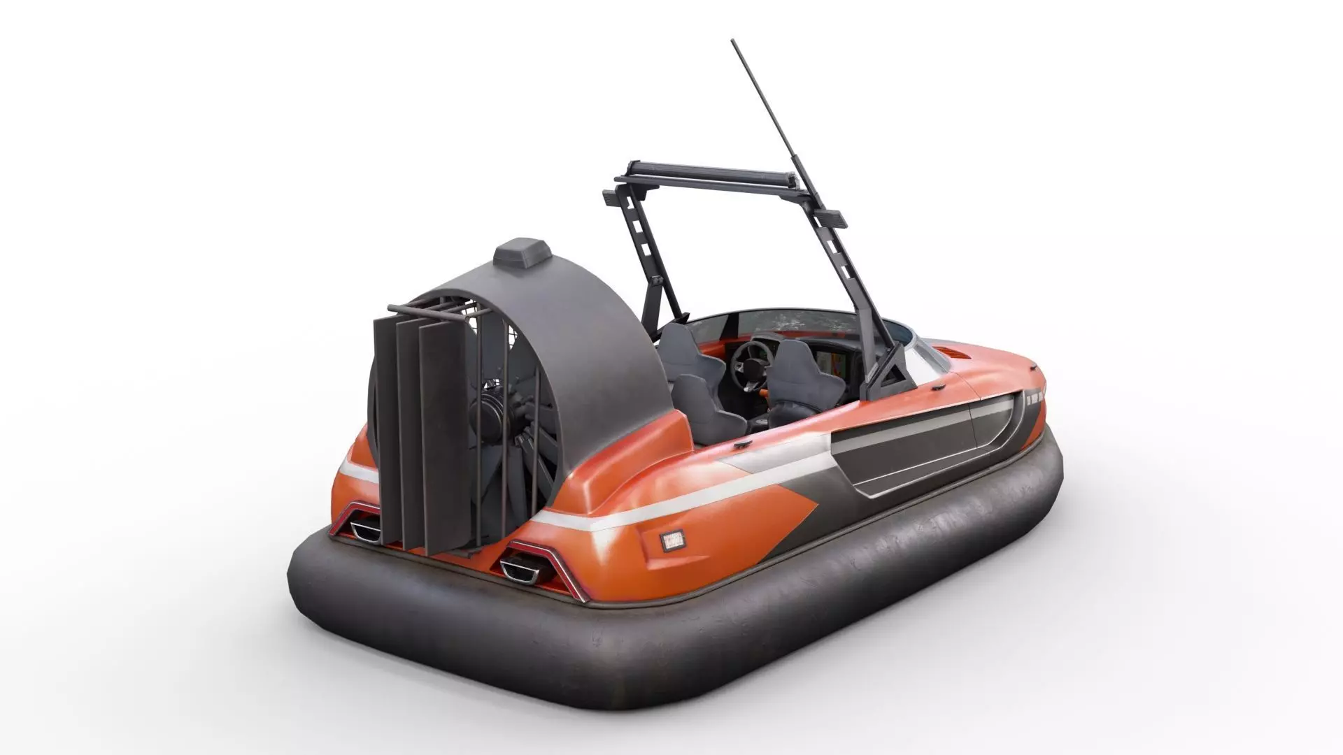 hovercraft Low-poly 3D model_2