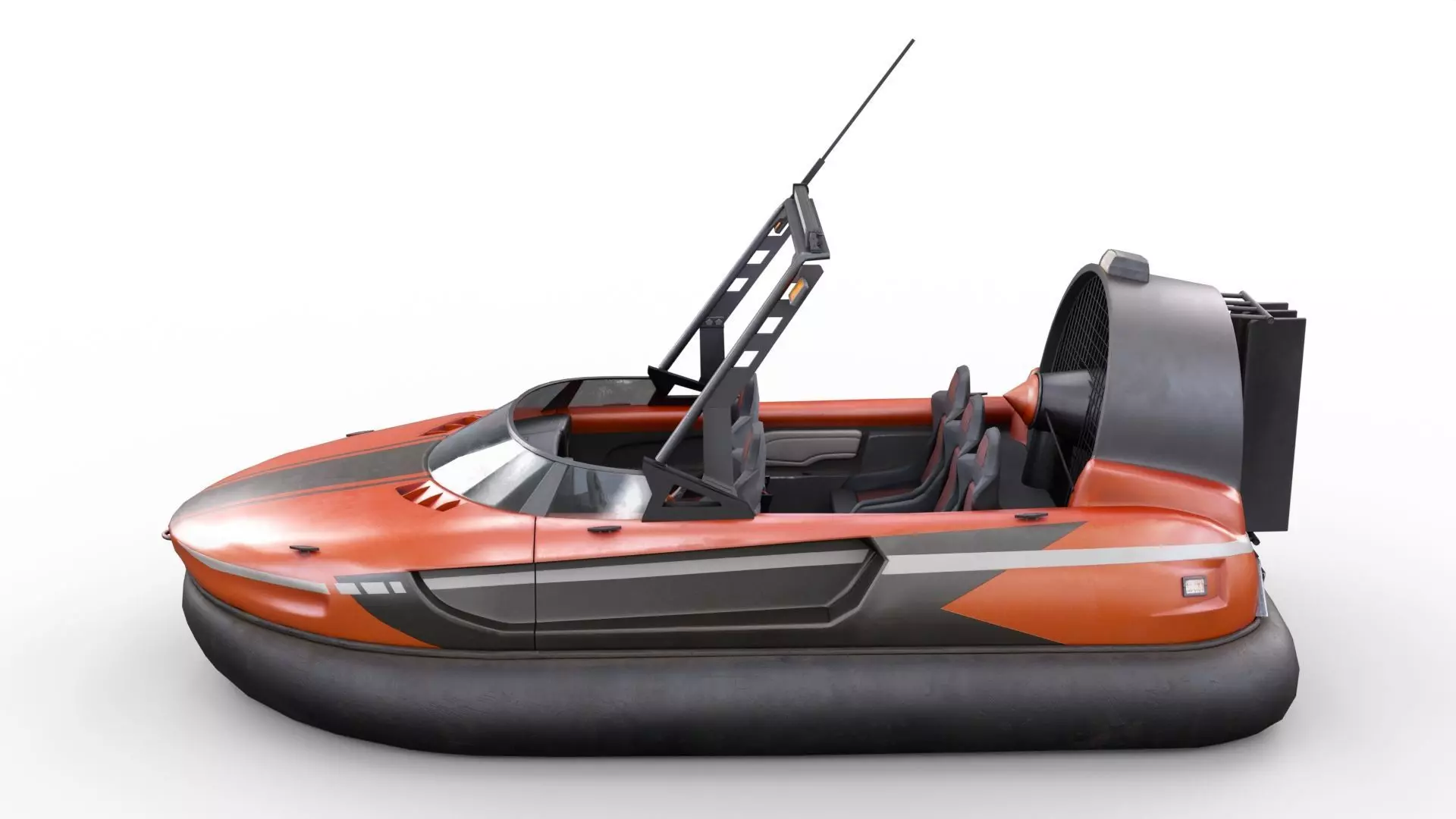 hovercraft Low-poly 3D model_7