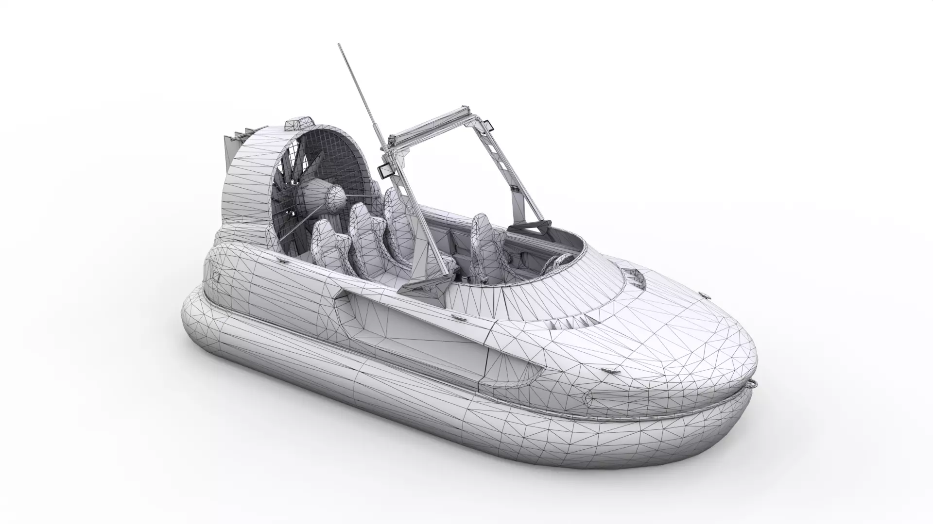 hovercraft Low-poly 3D model_12