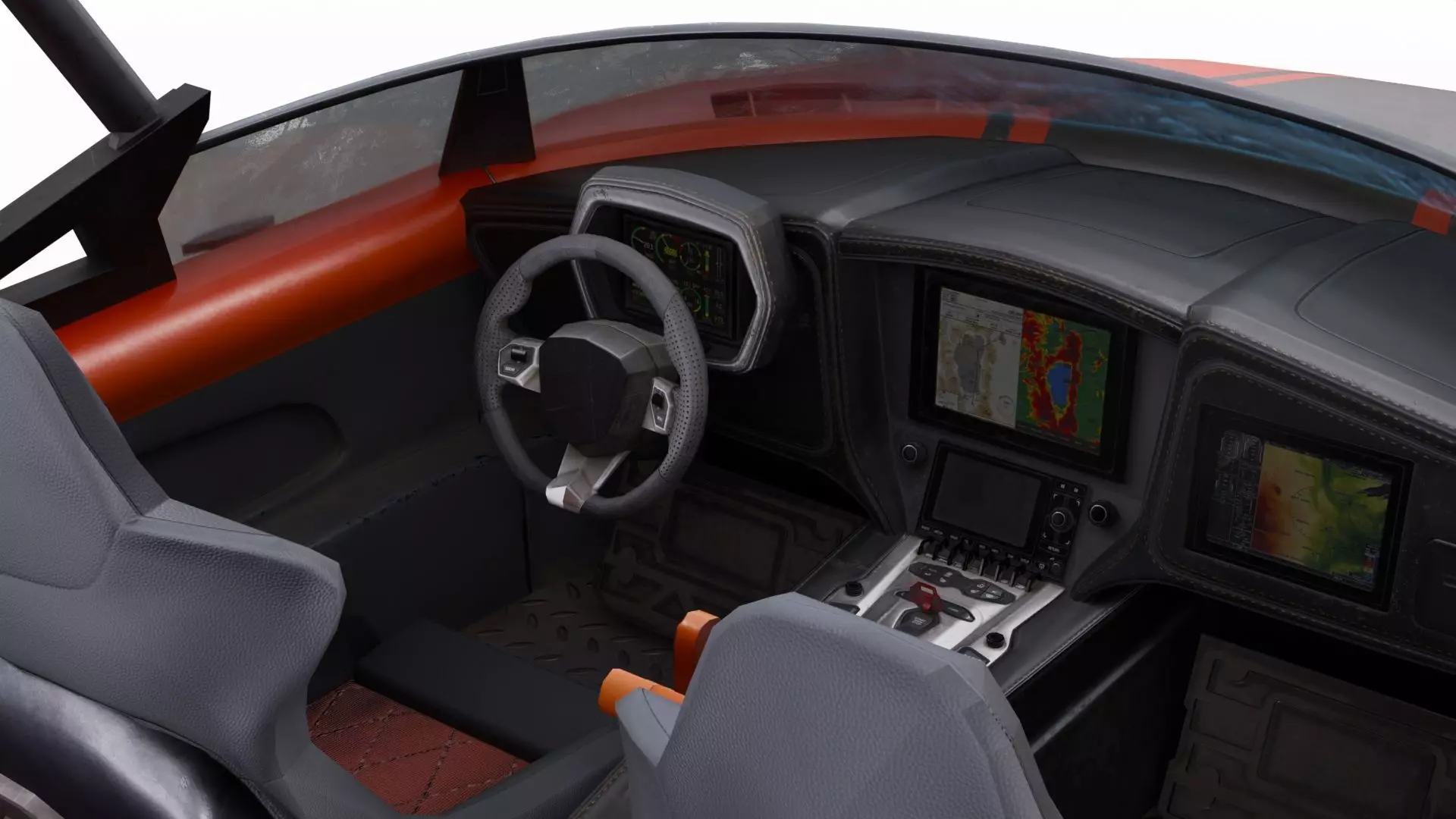 hovercraft Low-poly 3D model_8