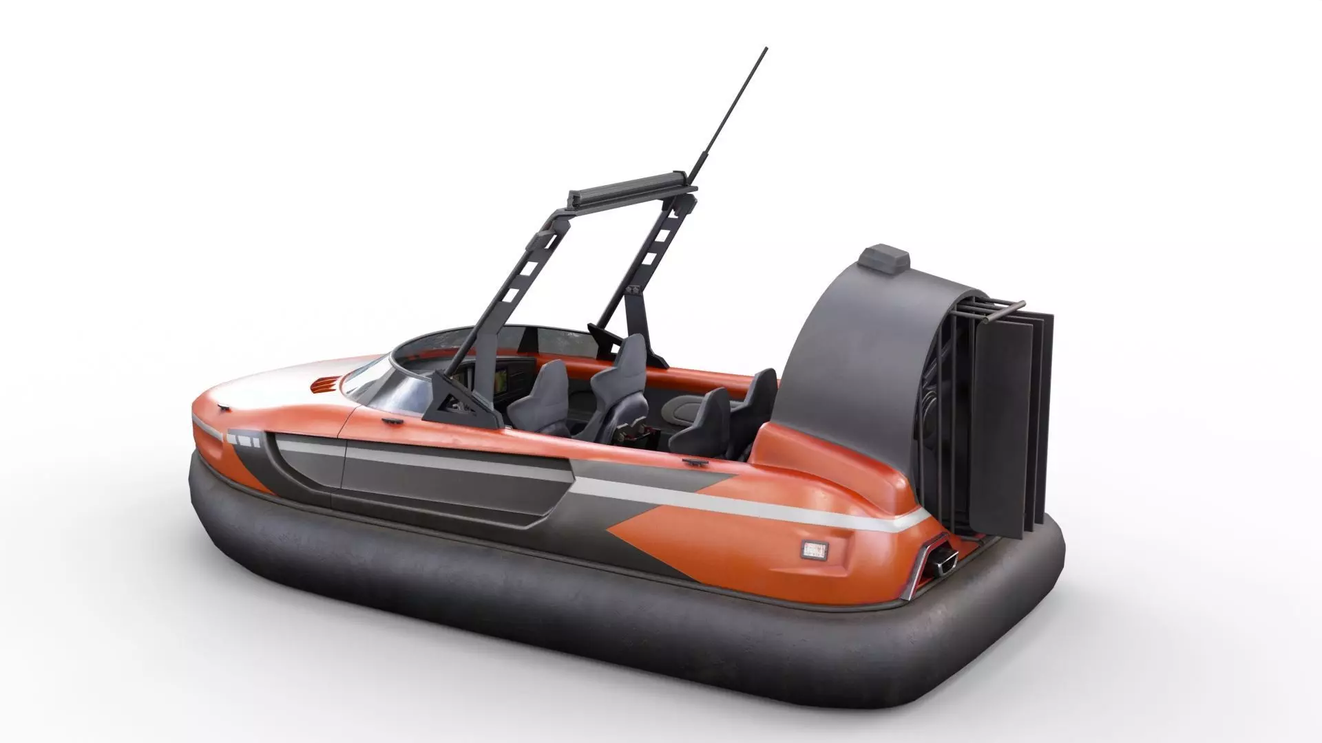 hovercraft Low-poly 3D model_0