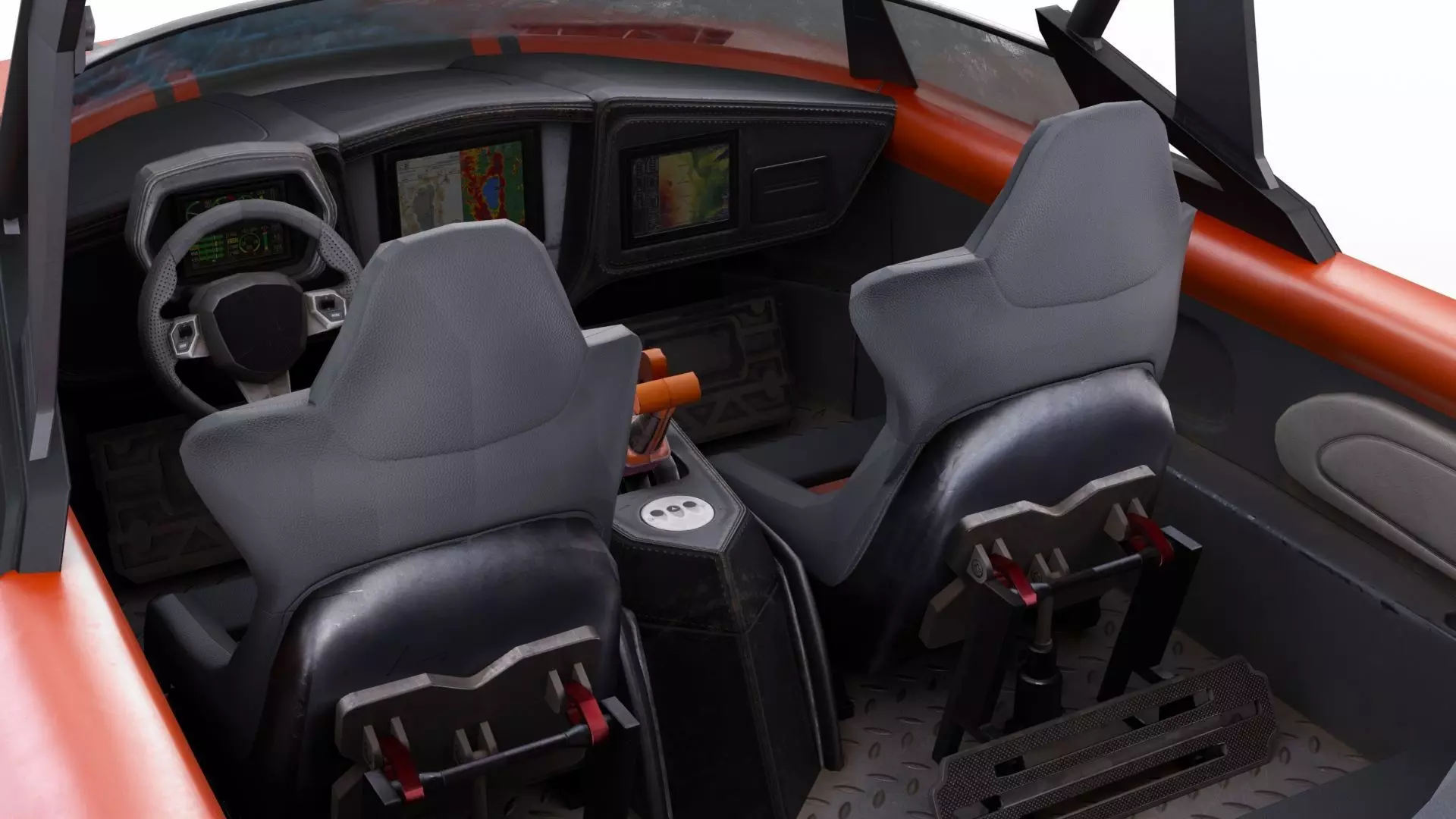 hovercraft Low-poly 3D model_11