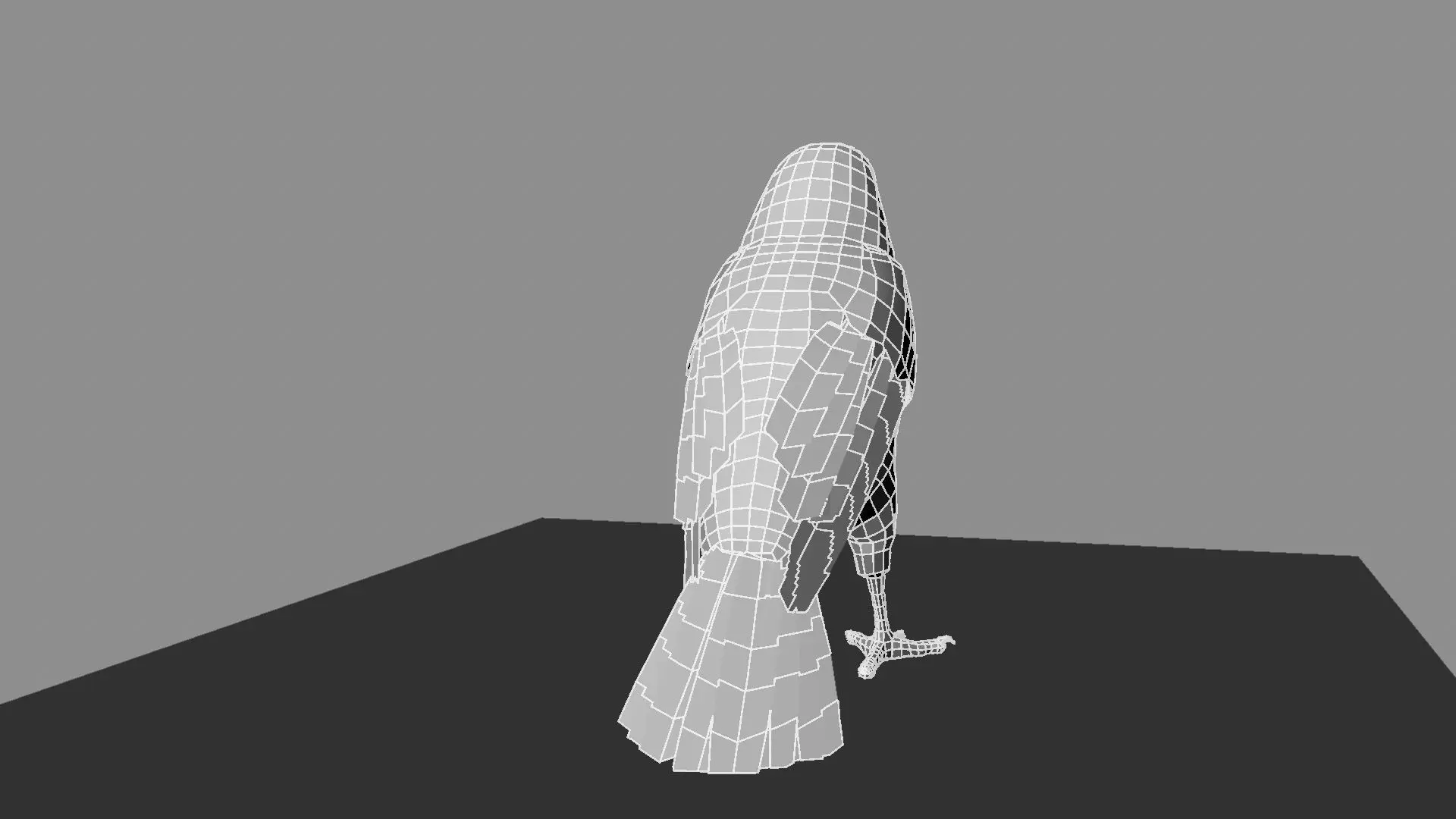 Blue winged mountain tanager close wings 3D model_26