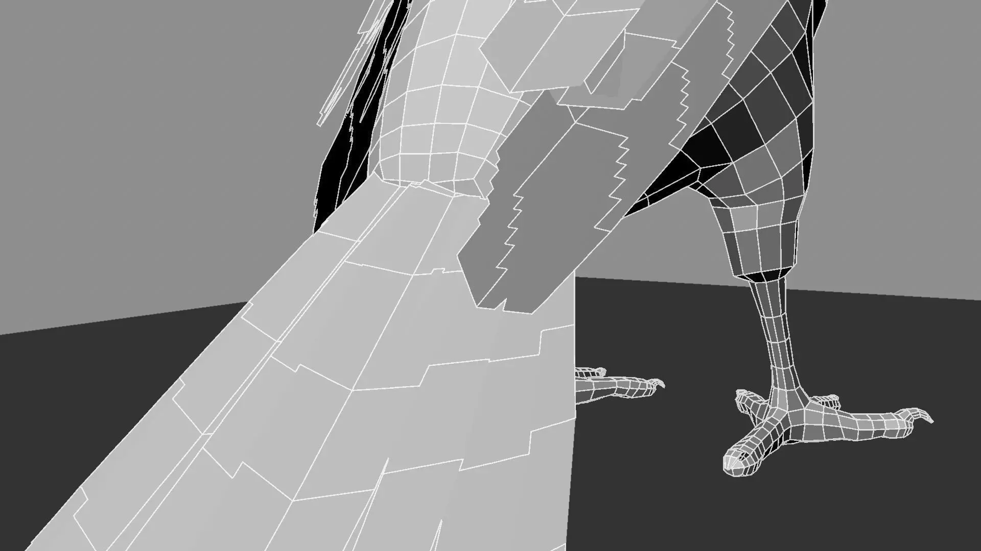 Blue winged mountain tanager close wings 3D model_33