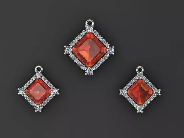 Half set with emerald and round 3D print model