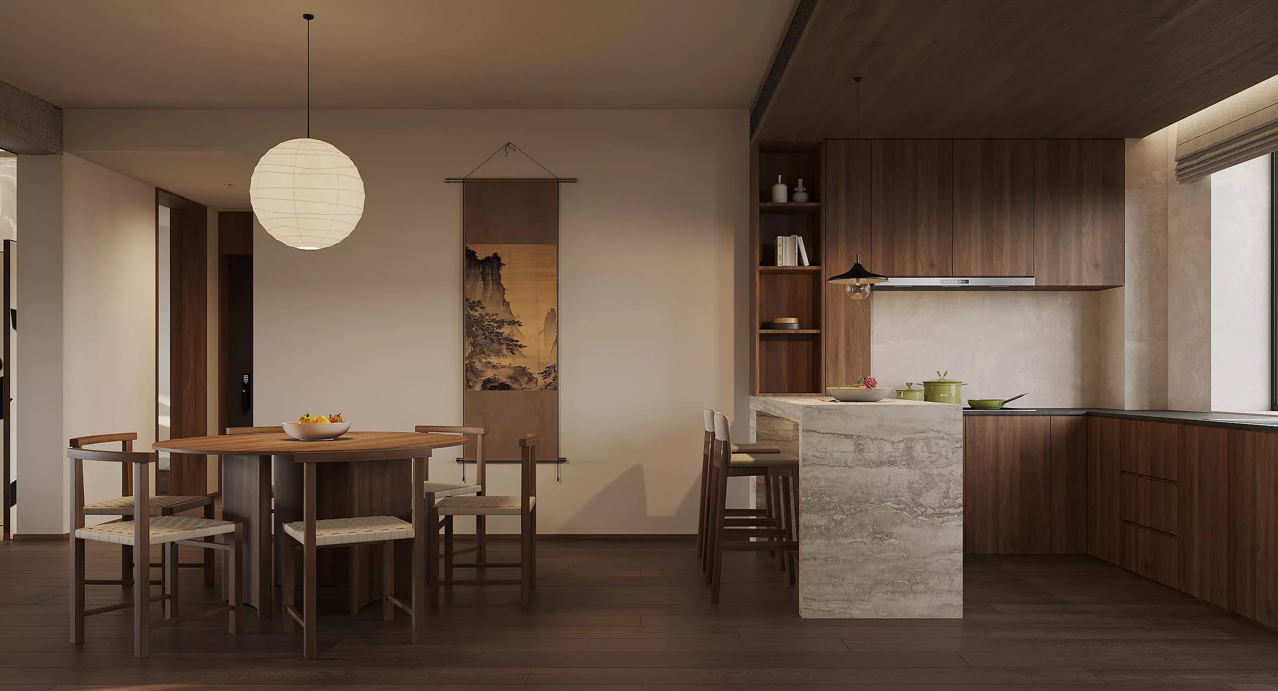 Eclectic interior scene 3D model_0