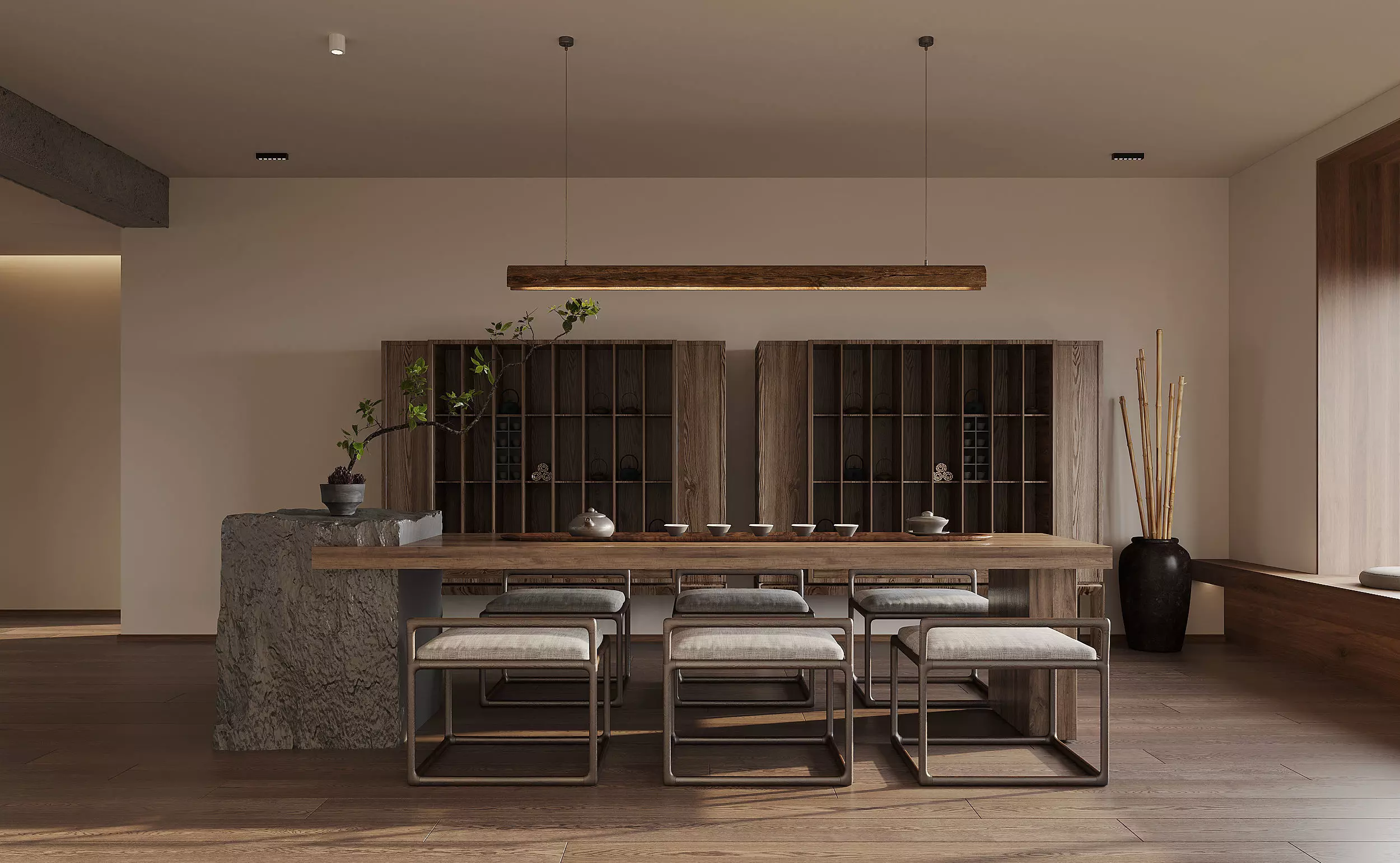 Eclectic interior scene 3D model_6