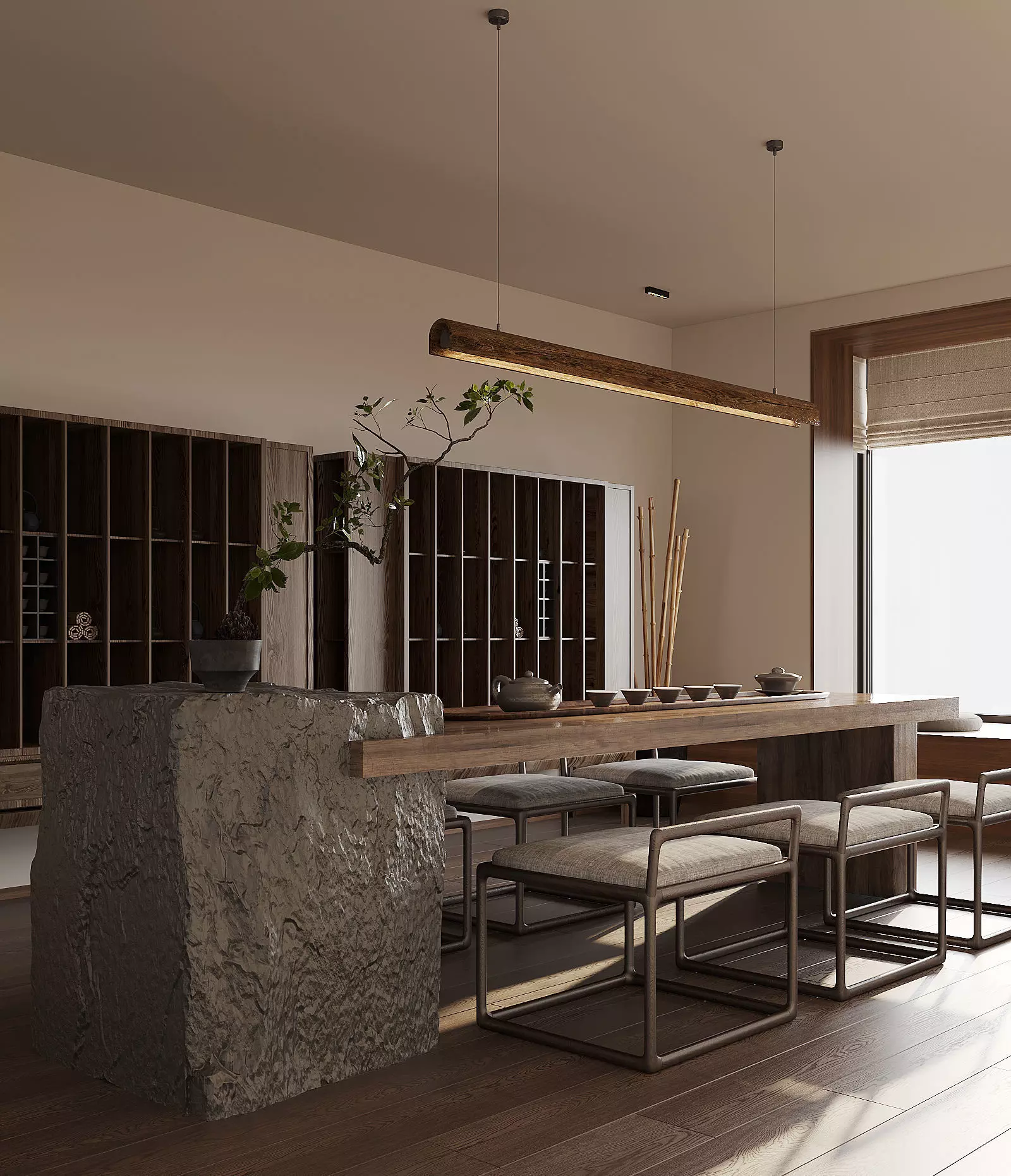 Eclectic interior scene 3D model_3