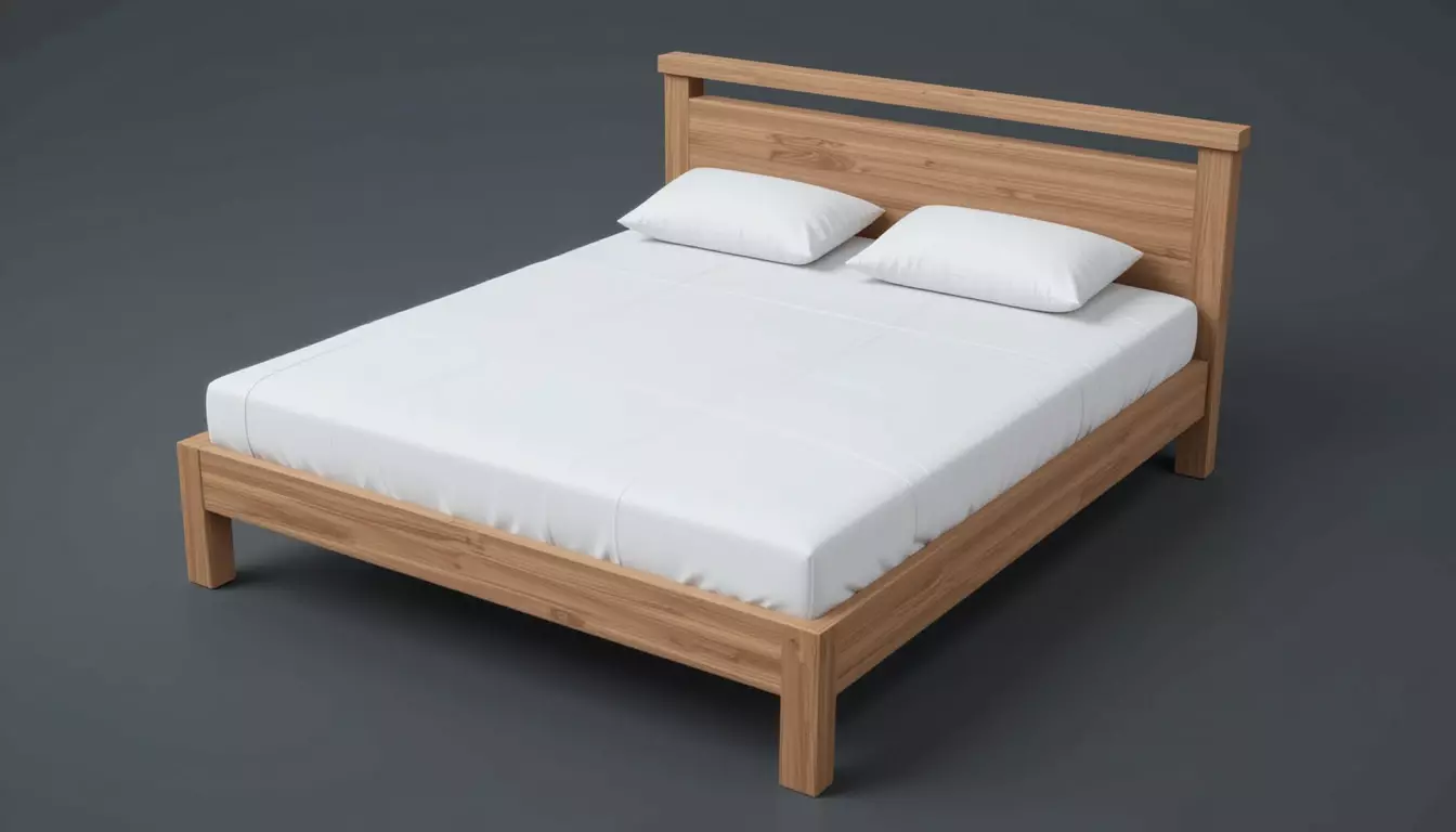 Simple Bed 3D Model Low Poly Furniture Game Interior Ready Free low-poly 3D model
